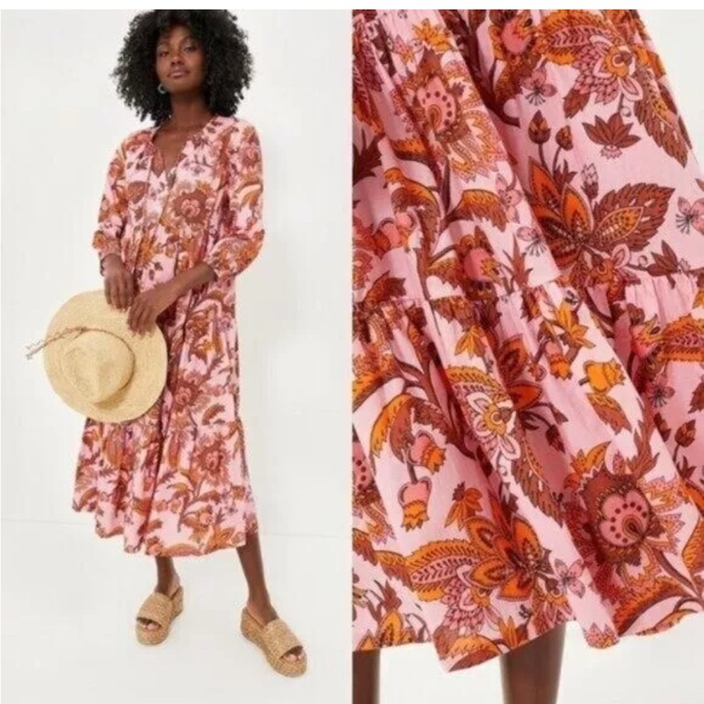 Tuckernuck Sunset Chintz long sleeve salty Paloma dress caftan
